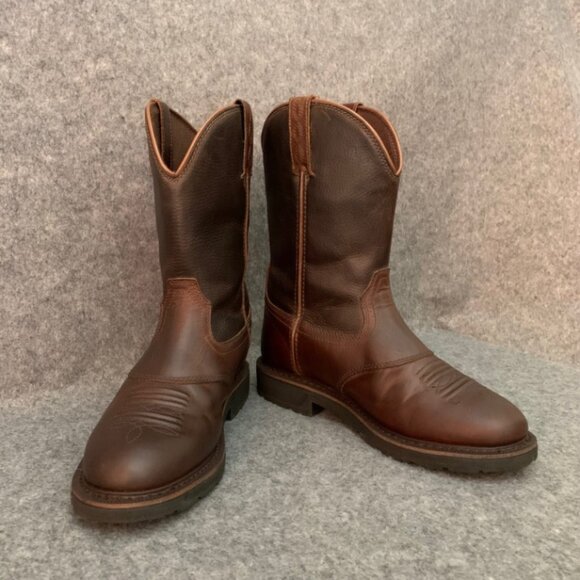 Cabela’s Men’s 11” Pinedale Brown Leather Pull Up Western Work Boots - Picture 2 of 9